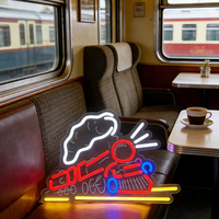 Enseigne néon LED murale en forme de train Neonawall, IP65, USB, à intensité variable, personnalisable, en acrylique, pour décoration murale, maison et fêtes, cadeau