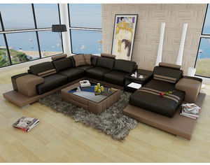 أفضل الأسعار الحديثة تصميم غرفة المعيشة أريكة الأثاث <span class=keywords><strong>l</strong></span> شكل أريكة جلدية أصلية - Product Image 5