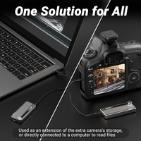 OEM M.2 NVMe SSD kandang USB 3.1 Gen2 10Gbps, dengan sekrup dudukan kamera untuk ponsel PC, stok tersedia untuk pesanan jumlah besar
