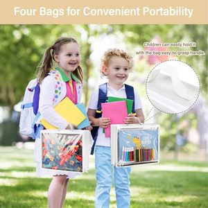 <b>Hanging</b> Toy <b>Storage</b> Bag With 5 Pockets For Kids Room Organizing Behind Door <b>Wall</b> Mount PVC Plastic Organizer For Stuffed Plush - Product Image 4
