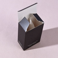 Boîte d'emballage en carton noir et blanc pliable personnalisée avec insert de séparation, impression sur mesure, certifiée FSC et RoHS, vide, pour parfum