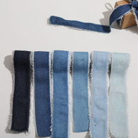 Ruban en tissu denim AM-RP032 Ammy de 2,5 cm pour emballage de boîtes cadeaux, ruban en dentelle, accessoires en tissu pour vêtements