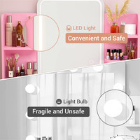 Table de luxe chinoise pour femmes Miroir de meubles miroir Tiroir de maquillage Coiffeuse Table de coiffeuse avec miroir et lumière