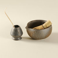 Bol à matcha en céramique rustique de style japonais, origine Dehua, de la marque Kuuta Ware, finition émail rouille, avec support pour fouet à thé, ensemble de thé Kung Fu, style rétro et luxe léger.