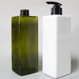 LOGO personnalisé PET 500ML plastique shampooing nettoyant pour le corps conditionneur bouteille à pompe carrée rechargeable shampooing lotion - Product Image 2