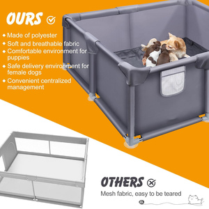 Indoor & Outdoor <b>Small</b> Breed 150D Oxford Fabric Waterproof Steel Wire Solid Puppy Playpen Dog Whelp Box - Product Image 3