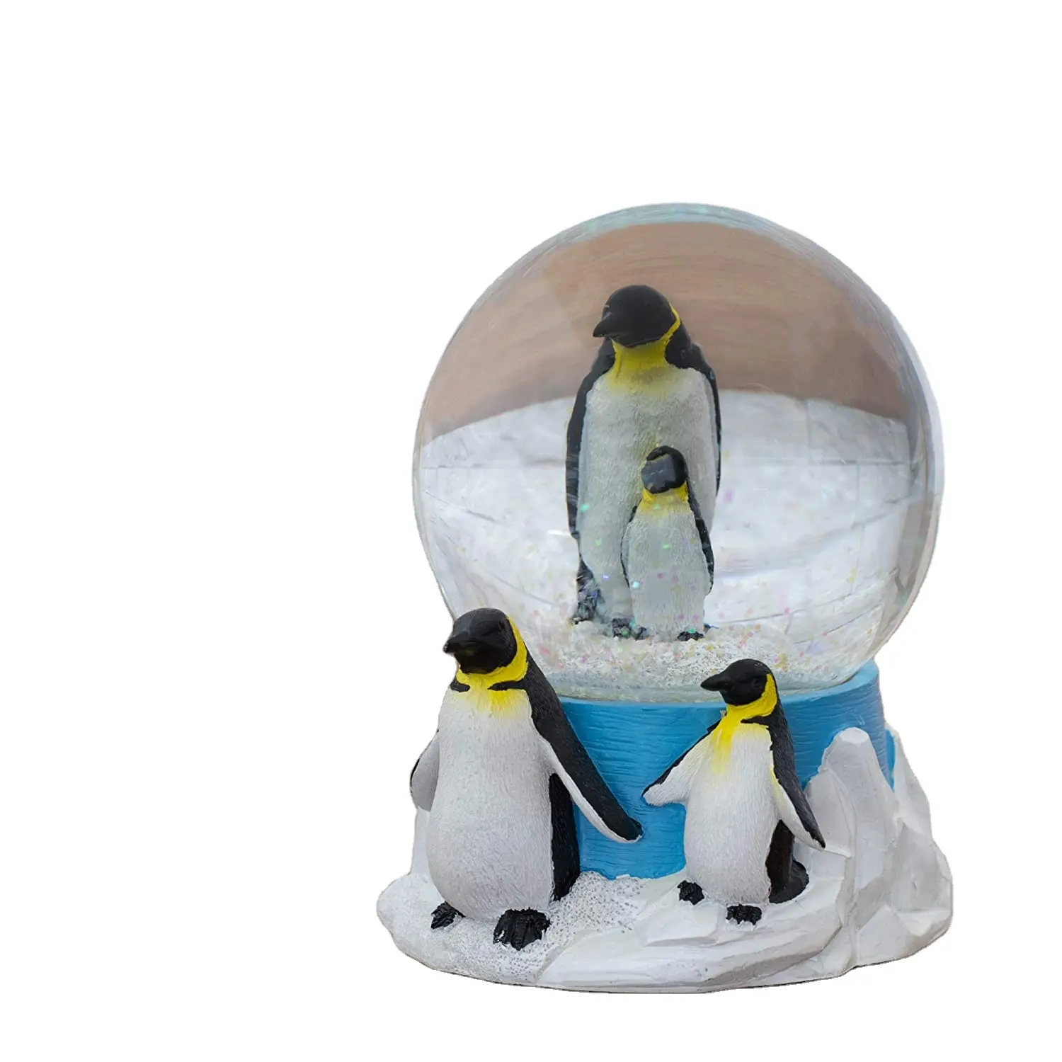 Boule à neige intérieure en résine, acrylique, dôme à neige, pingouin, boule à neige