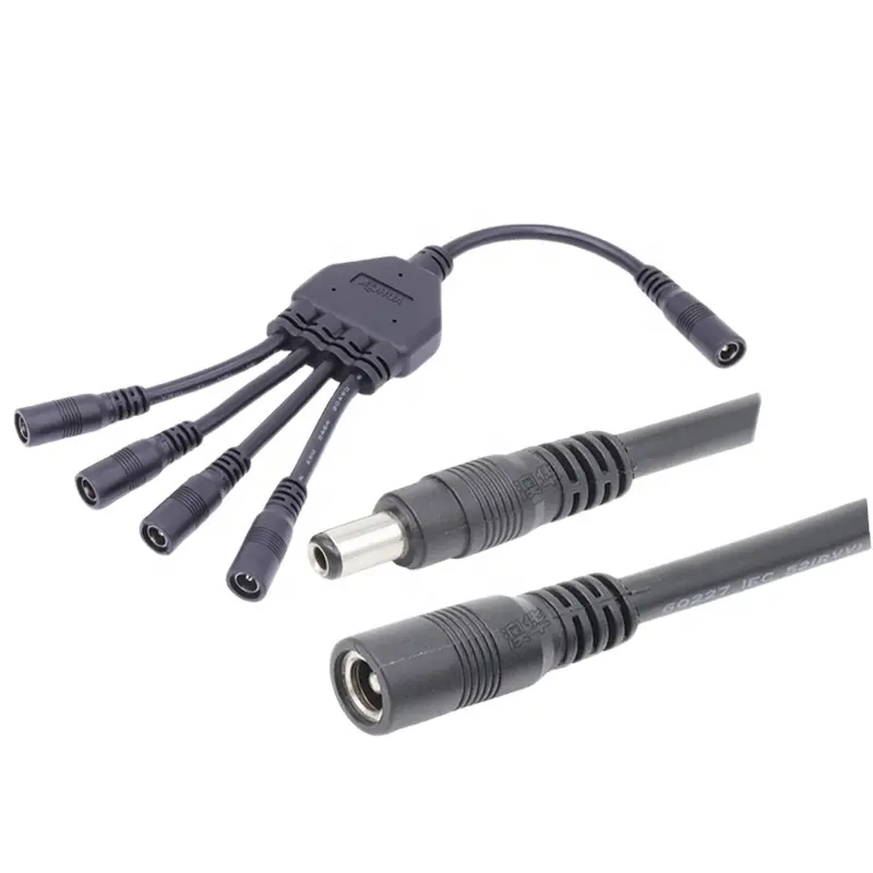 AOHUA DC da 1 a 4 cavo adattatore splitter di alimentazione connettore maschio femmina per telecamera CCTV sistema di alimentazione a LED 5.5 x2.1mm 5.5 x2.1mm