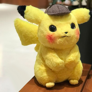 Muñeco de peluche de <span class=keywords><strong>Detective</strong></span> <span class=keywords><strong>Pikachu</strong></span> de alta calidad, juguete suave Pokemoned genuino con sombrero de <span class=keywords><strong>Detective</strong></span>, lindo Animal de peluche esponjoso para niños - Product Image 2