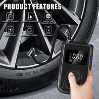 Mini compresseur d'air électrique sans fil 150 PSI, pompe à gonfler les pneus portable avec écran LCD pour voitures et vélos