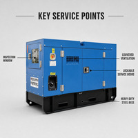 Générateur diesel de secours pour hôpital 25 kVA silencieux, triphasé 400 V, cabine insonorisée, prêt pour ATS