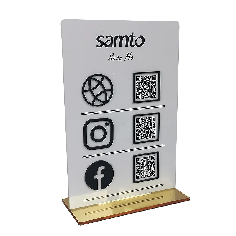 Firemancustom Multi acrilico QR Code Sign Scan per pagare con supporto Venmo Instagram Facebook segni personalizzati dei Social Media
