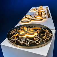 Lettres en relief 3D personnalisées en acier inoxydable avec éclairage LED, enseigne rétroéclairée en acrylique, logo lumineux pour les bâtiments résidentiels, extérieur, IP65, étanche, entreprise