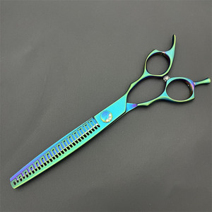 กรรไกรตัดขนสัตว์เลี้ยง Ku 7 นิ้ว แบบฟิชโบน สแตนเลส ฟันใหญ่ สำหรับตัดแต่งขนสุนัข คุณภาพสูงระดับมืออาชีพ - Product Image 4