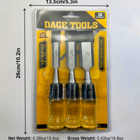 Ciseaux à bois en acier au chrome-vanadium transparent jaune de 1225 mm avec poignée traversante, ensemble de trois pièces, manches en plastique, modèle 033