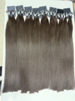 Extensions de cheveux humains à pointe plate de haute qualité avec kératine, support personnalisé, double épaisseur, extensions de cheveux humains à pointe plate