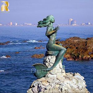 Estatua de Sirena de Bronce Antigua de Metal para Decoración de Jardín al Aire Libre de Tamaño Real con Nuevo Diseño - Product Image 2