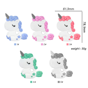 Venta al por mayor bebé juguete de silicona forma Animal DIY <span class=keywords><strong>unicornio</strong></span> bebé <span class=keywords><strong>mordedor</strong></span> - Product Image 6