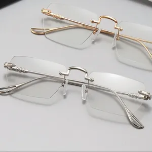 نظارات أنيقة كلاسيكية عالية الجودة صغيرة مربعة بدون إطار إطارات نظارات نظارات شفافة
