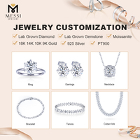 Anillo de Media Eternidad de Oro de 10k con Diseño Moderno MSR-2015 de Messi Jewelry, Anillo con Diamante Cultivado en Laboratorio de Forma Elegante