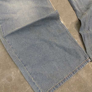 Jeans Vintage Y2K Personalizzati da <span class=keywords><strong>Uomo</strong></span> - Gamba Dritta Effetto Consumato Vestibilità Regolare Blu Nero per Streetwear Autunnale - Product Image 3