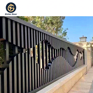 Balustrades et mains courantes en aluminium doré sculpté pour balcon extérieur, fixation au sol, avec profilés de quincaillerie - Product Image 3