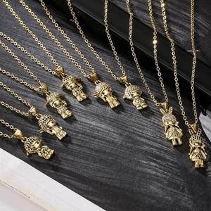 Collier avec pendentifs pour bébés, garçons, filles, enfants, en argent sterling 925 plaqué rhodium, zircon CZ micro-pavé, pour les occasions de fête - Product Image 1