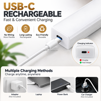 Lampu Kabinet LED Isi Ulang Sensor Gerak PIR Lampu Bawah Kabinet USB Tipe C Nirkabel Dapat Diredupkan Lampu Lemari Pakaian