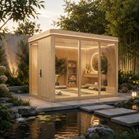 Maisonnette d'angle moderne pour jardin, maison mobile minimaliste, étanche, en aluminium, écologique, espace extérieur, pod de jardin