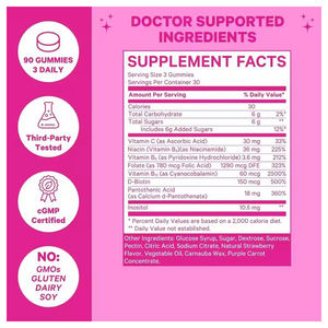 Vruchtbaarheidsgummies voor volwassen vrouwen |   Ondersteunt het hormoonbalans bij de ovulatie |   Vitamine C & Biotine |   Vegan Niet-GMO 3g - Product Image 5