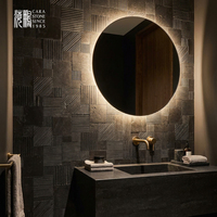 Dalle de marbre personnalisée 3D texturée à lignes ondulées linéaires 475x475 pour la décoration intérieure d'hôtels et de villas, panneau mural en marbre