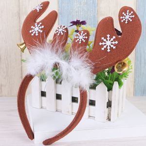 Nuevas Diademas con Plumas y Cuernos de Reno, Artículos para Fiestas Navideñas, Decoraciones de Plástico, Diademas al por Mayor - Product Image 3