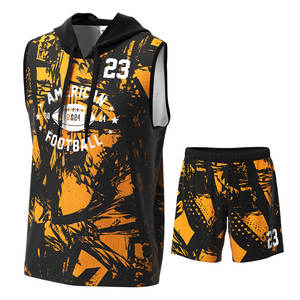 ชุดกีฬาทีมฟุตบอลชุดเสื้อฟุตบอลชุดเสื้อฟุตบอล7v7มีฮู้ดแขนกุดออกแบบได้ตามต้องการ - Product Image 4