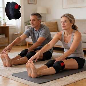 Unisex Sport-Bein- und Kniebandage, Schwarze Thermische Knieorthese mit Verstellbarem Klettverschluss, Elastische Kreuz-Kniebandage - Product Image 1