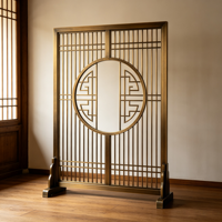 Nouvelle cloison de séparation en acier inoxydable brossé de style chinois, découpée au laser, décor floral de luxe, anti-rouille