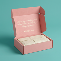 Boîte d'expédition en carton ondulé rose personnalisée pour avion en papier, avec slogan imprimé à l'intérieur, pour emballage de produits de marque