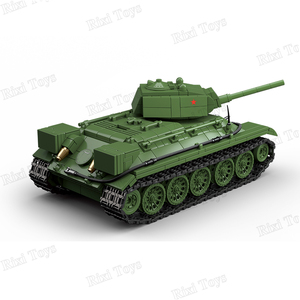 QuanGuan 100276 World 2, Soldados de la Segunda Guerra Mundial, <span class=keywords><strong>Arma</strong></span> MOC, Tanque Mediano Soviético T34/76, Juguetes de Construcción DIY para Regalo, Sets de Bloques de Construcción - Product Image 3