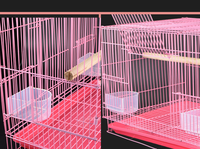 Grande cage à oiseaux galvanisée, cage de reproduction pour perruches, cage pliante carrée pour oiseaux d'amour, cage pour animaux de compagnie