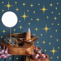 Autocollants muraux étoiles dorées à paillettes en gros d'usine, décalcomanies murales en vinyle étoiles personnalisées multi-tailles pour la décoration de la chambre d'enfant et de la maison