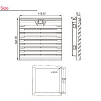 Filtre à air pour armoire électrique, sans outil, à dégagement rapide, CE IP54 148mm, avec loquet bleu, en ABS UL94-V0