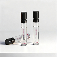 Atomiseur de parfum en verre de 1,5 ml, 2 ml, 2,5 ml pour échantillons de voyage, vaporisateur à fine brume, OEM, étiquette privée, emballage personnalisé