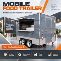 Restaurant mobile carré entièrement équipé combinant les concepts de crème glacée, de pizza et de hot-dogs pour les opérations de restauration de rue