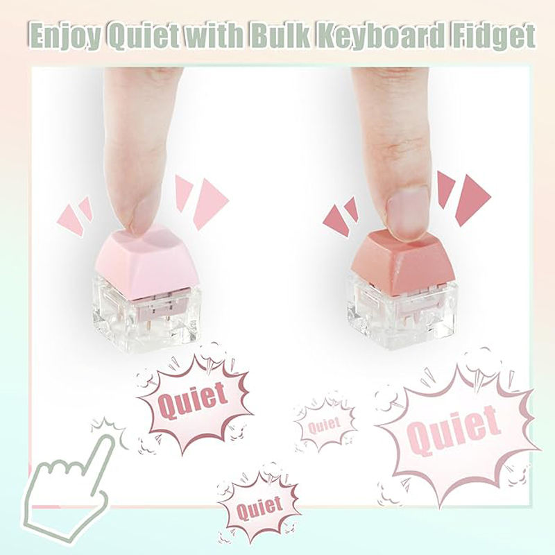 ASMR Fidget Keyboard Switch with Mechanical Click Sound Interactive Light-Up Keycap Plastic Keychain Fidget Keychains