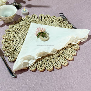 Servilleta de Poliéster Blanca con Delicado Volante, Estilo Lolita, Linda, Elegante y Duradera para Bodas, Baby Showers, Banquetes, Eventos Interiores y Exteriores - Product Image 1