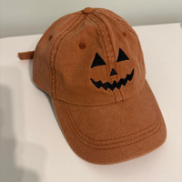 Gorra de Béisbol Unisex de 6 Paneles con Bordado de Calabaza Jack O'Lantern |   Vintage |   Sombreros Dat |   Regalos de Halloween |   Ropa de skate
