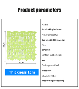 East Path Soft TPE piastrelle <span class=keywords><strong>antiscivolo</strong></span> Splicing tappetino impermeabile tappetino doccia da bagno con fori di drenaggio per bagno cucina <span class=keywords><strong>piscina</strong></span> - Product Image 5
