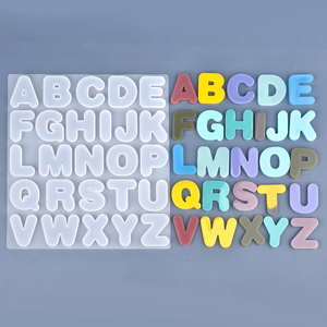 Moule en silicone pour résine époxy, lettres A-Z, écologique, pour sacs OPP, pendentifs, artisanat, <span class=keywords><strong>kit</strong></span> DIY alphabet - Product Image 1