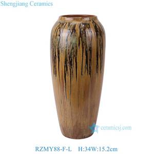 RZMY-Series Jingdezhen Glaçure réactive Fond orange Vase à fleurs <span class=keywords><strong>de</strong></span> table en céramique coulant <span class=keywords><strong>Poterie</strong></span> - Product Image 2
