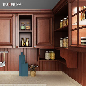 Precio al por Mayor, Listo para Armar, Gabinetes <span class=keywords><strong>de</strong></span> Cocina Blancos Estilo Shaker, Diseño <span class=keywords><strong>de</strong></span> Madera Maciza con Chapa <span class=keywords><strong>de</strong></span> Madera - Product Image 3