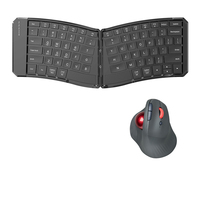 JOMAA Ergonomik Katlanabilir Deri Klavye Hafif ve Taşınabilir Klavye ve Mouse Seti Çoklu Sistemlerle Uyumlu